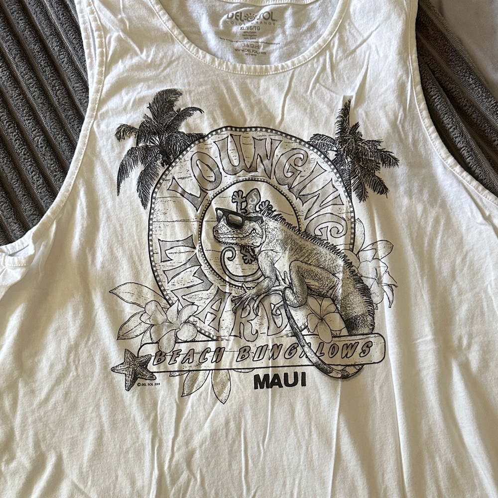 White Graphic Tank Top